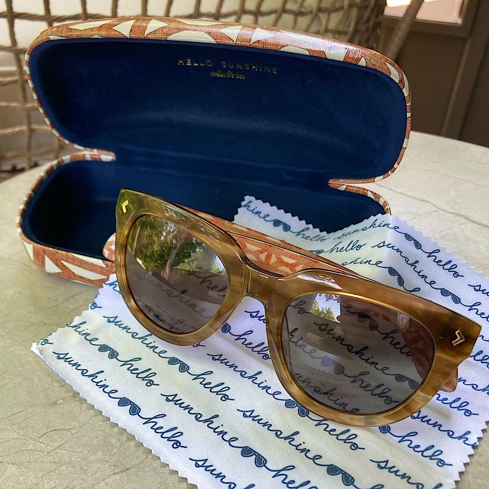 Stella & Dot Miramar Tortoise Brown Sunglasses Gray Lens w/ case